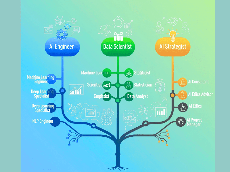 Top 7 Best Artificial Intelligence Programs to Learn in 2025 6 Infographic showing career paths in best artificial intelligence programs for 2025