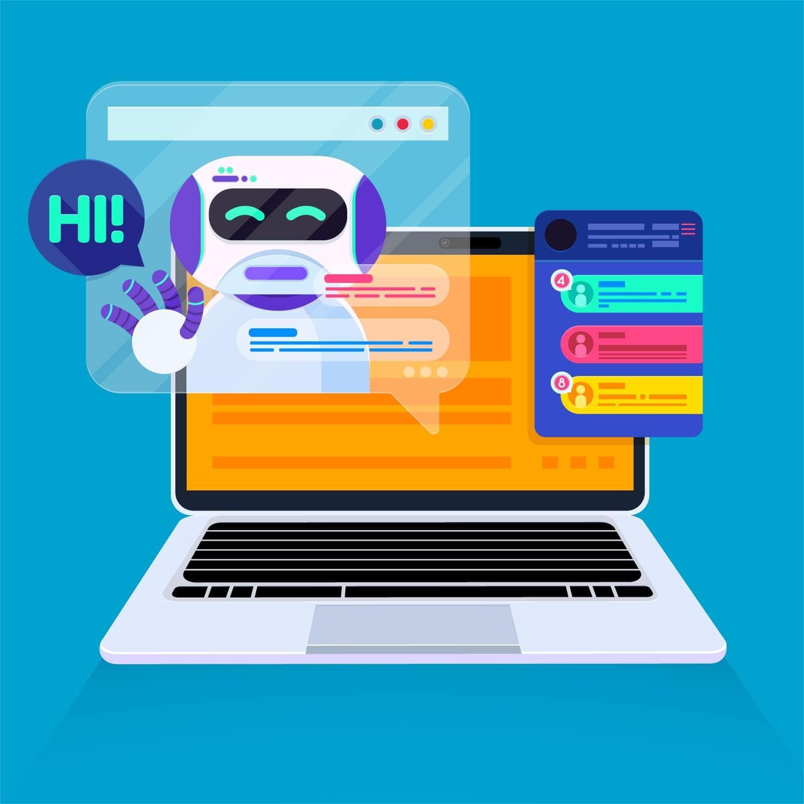 Laptop with chatbot on screen showing AI resume rewriter free in action