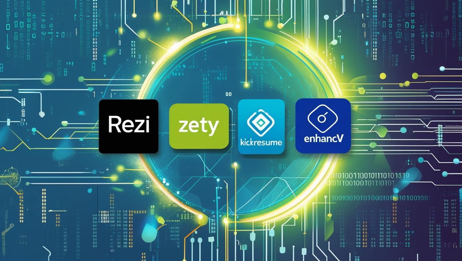 Logos of top AI resume rewriter free tools in 2025 – Rezi, Zety, Resume.io, etc.