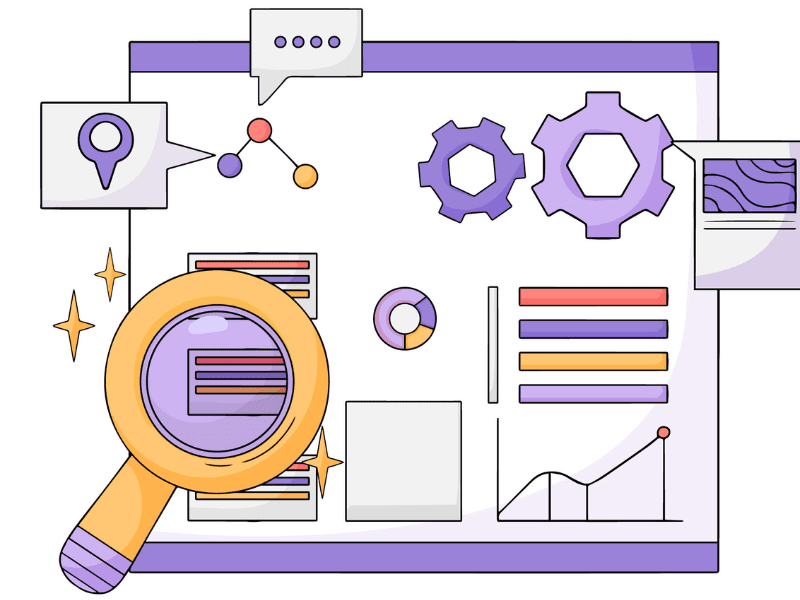 Illustration of AI task analysis and data labeling process for online AI jobs no experience