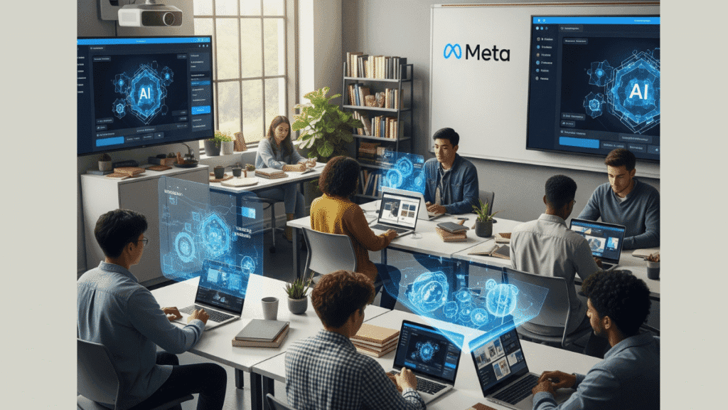 Students learning Meta AI courses in 2025