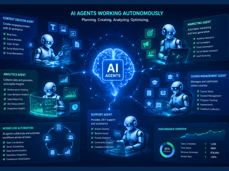 AI Course Creator ChatGPT with agentic AI automation workflow.