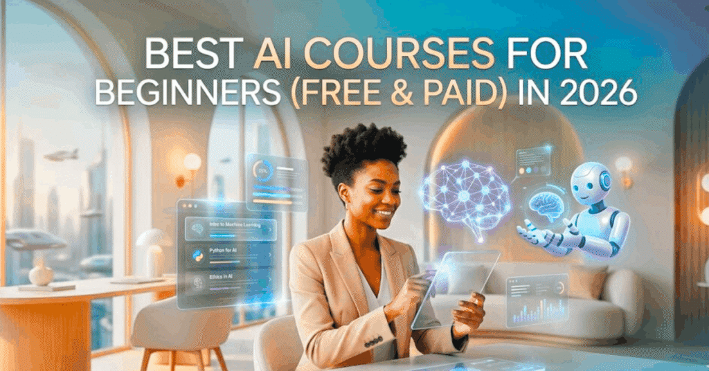 Best AI Courses for Beginners (Free & Paid) in 2026 – Learn job-ready AI skills with beginner-friendly programs.