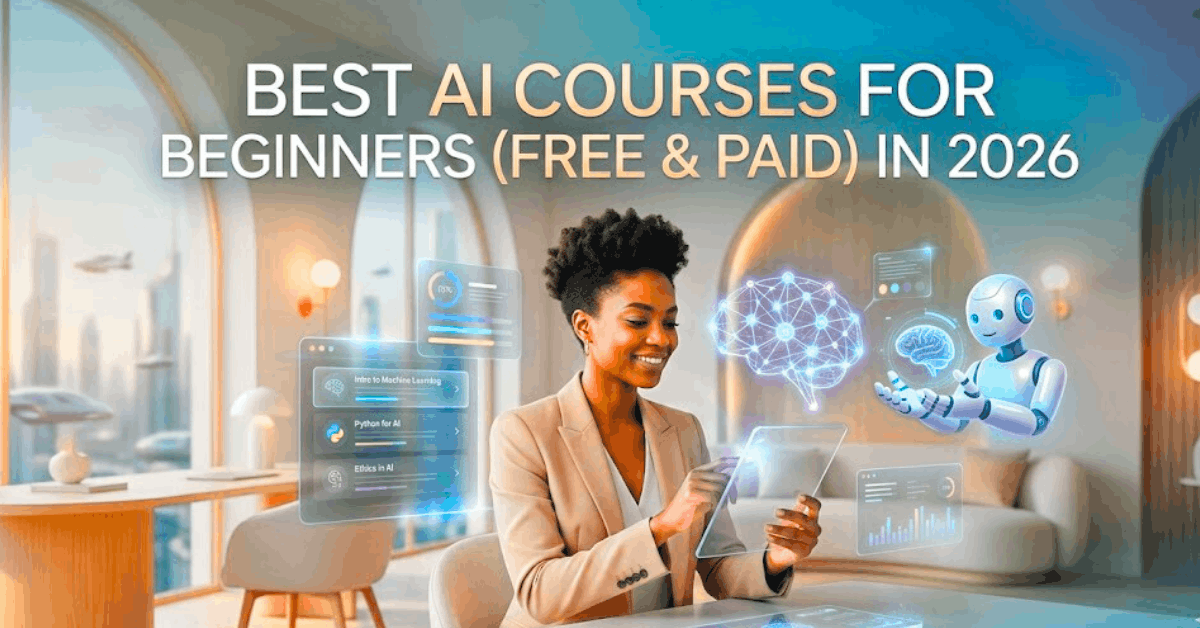Best AI Courses for Beginners (Free & Paid) in 2026 – Learn job-ready AI skills with beginner-friendly programs.
