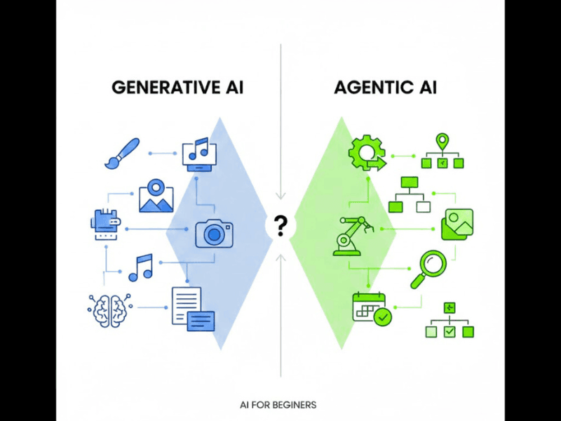 Best AI courses: Generative vs Agentic AI comparison for beginners 2026.