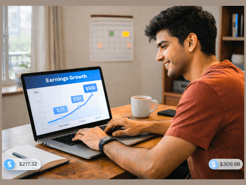 Online AI Jobs No Experience – earning $500 per month with AI labeling case study.