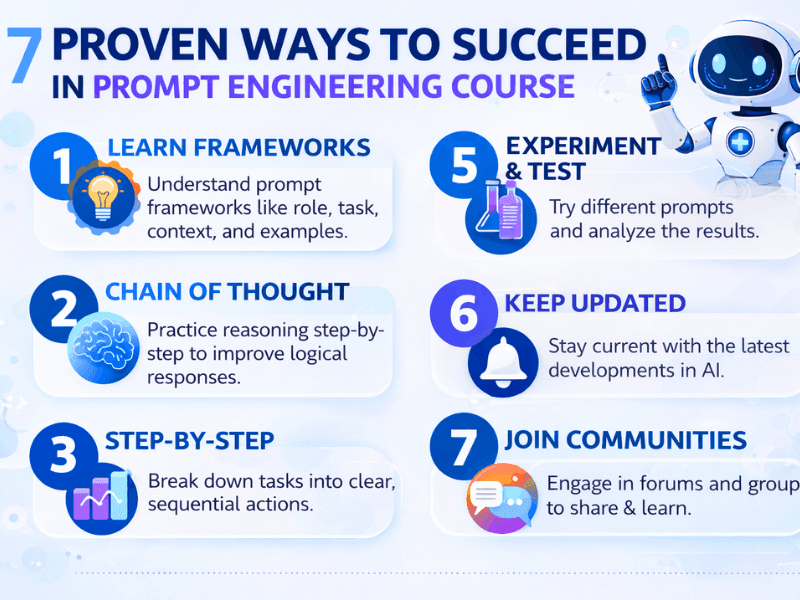 AI Prompt Writing Course: 7 Proven Ways to Succeed 4 AI Prompt Writing Course 7 Proven Ways - Prompt Engineering Success Tips Infographic.