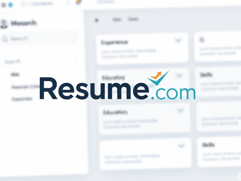 Resume.com homepage showing simple resume creation steps, an example of a no-cost best free resume builder AI option