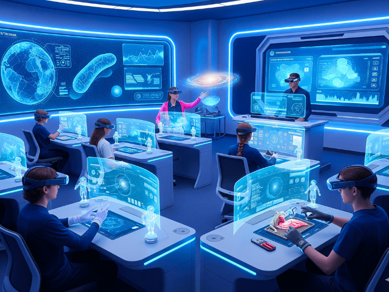 Future of Study AI tool free with AR/VR classrooms and holographic learning