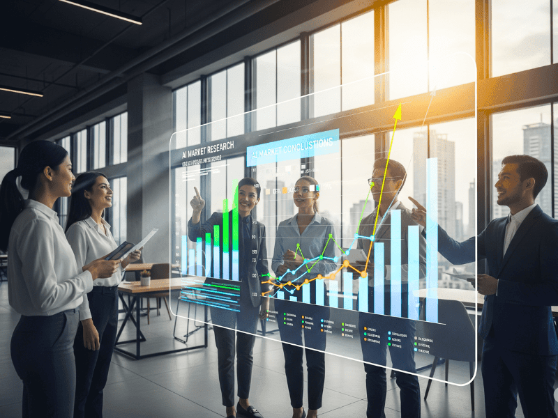Conclusion AI market research tools 2025 team analyzing data