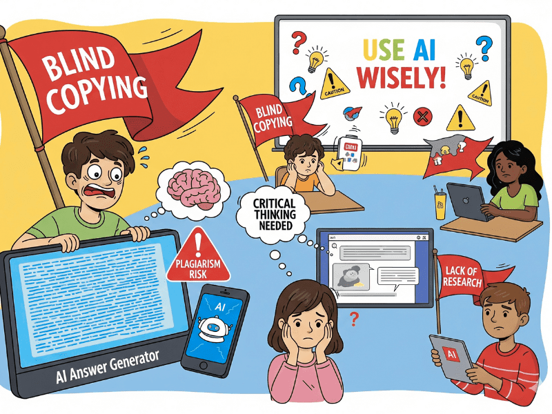 Students making Study AI tool free mistakes like blind copying and plagiarism risk