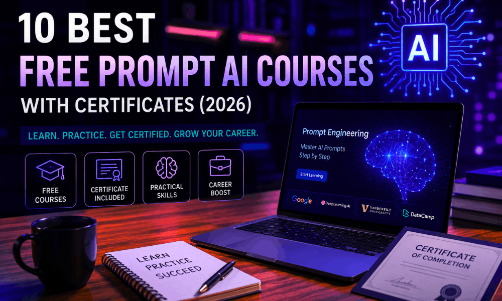 Best free AI prompt engineering courses with certificates in 2026.