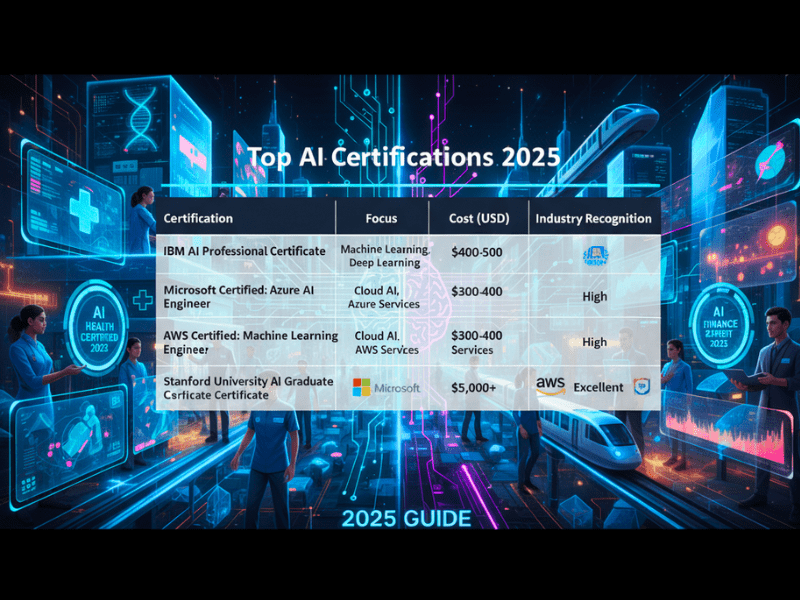 Which AI Certification is Best 2025 Comparison, IBM, Microsoft, AWS, Stanford, focus keywords: which AI certification is best, 2025 guide