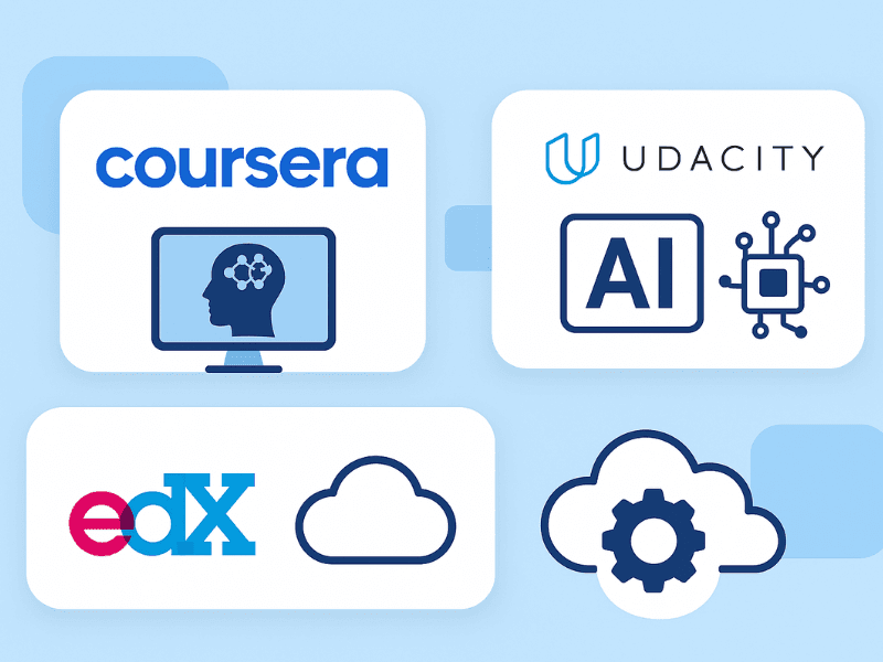 AI courses for software developers on Coursera Udacity edX