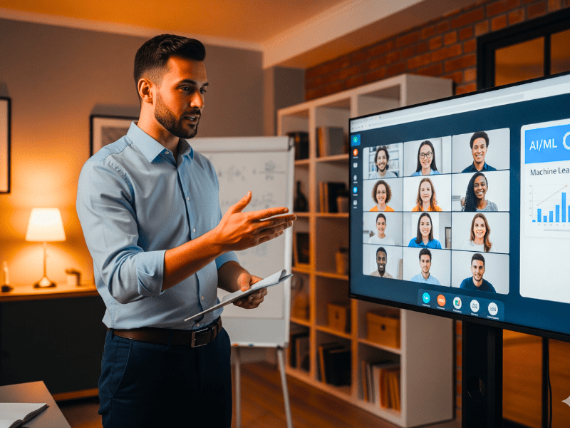 best AI ML online courses instructor teaching virtually
