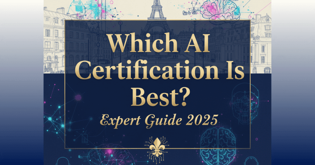 Which AI Certification Is Best? Expert Guide 2025 – comparison of top AI certifications with modern French style featured image