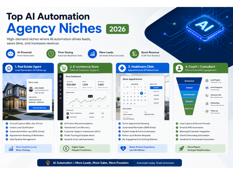 AI Automation Agency Course 2026 - Top Niches: Real Estate, E-commerce, Healthcare & Coaches.