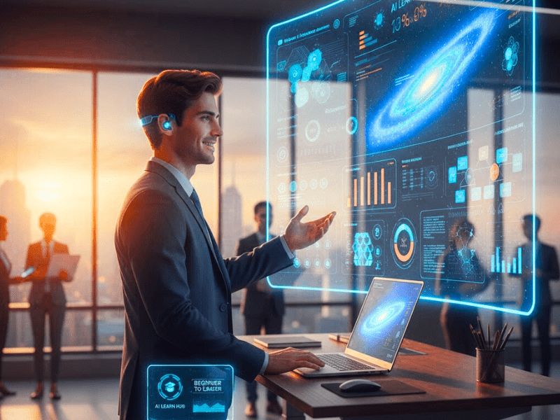 Motivational future AI career path success for beginners how to learn free AI course updates.