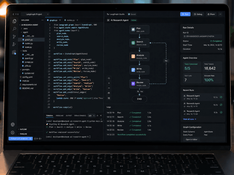 How Agentic AI certification courses work - Building real AI agent with LangGraph hands-on project.