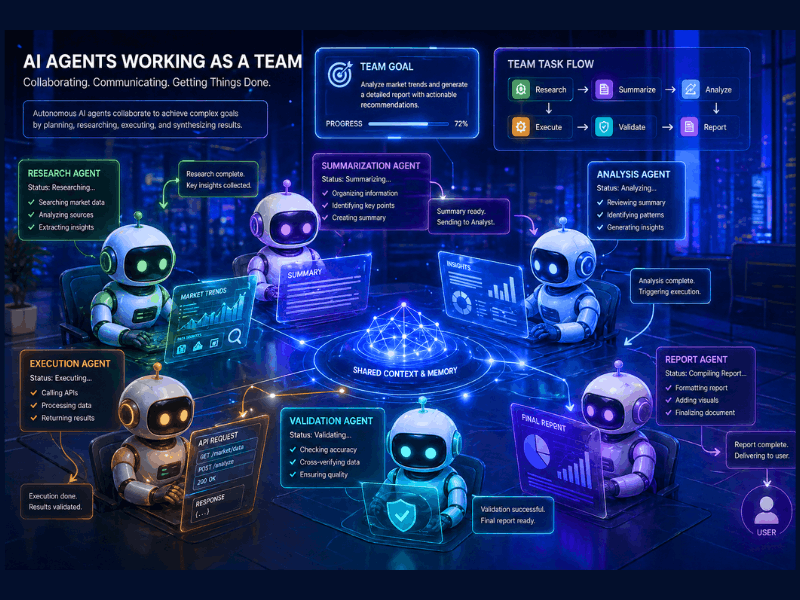 How Agentic AI certification courses work - Multi-agent orchestration and AI agents working as a team.