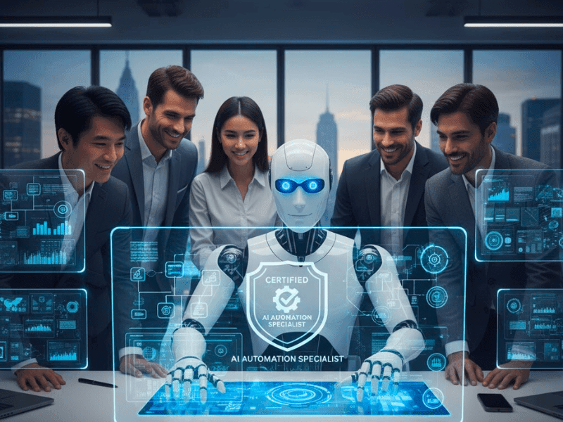 How to choose the best AI certification program specialized professionals AI automation robot workplace office certification.
