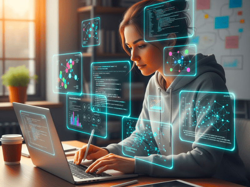 Product manager hands-on prototyping AI recommendation engine with code and data visualizations for AI for Product Managers Certification skills.