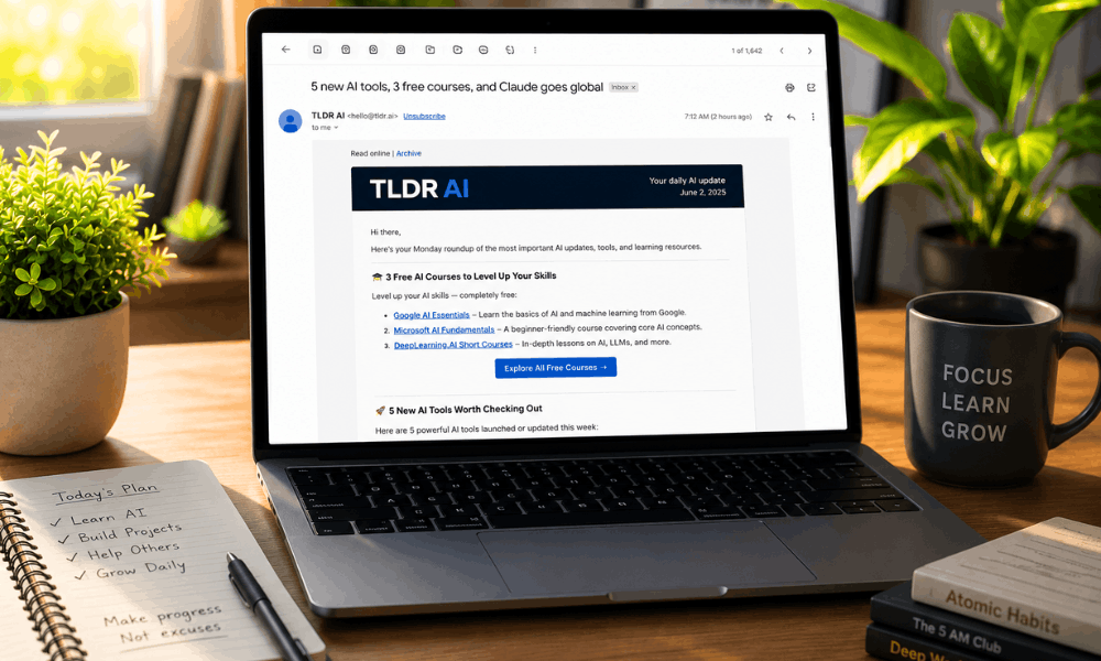 How to Track New Free AI Courses for Beginners (2026 Guide) 3 TLDR AI newsletter showing free AI courses for beginners 2026.
