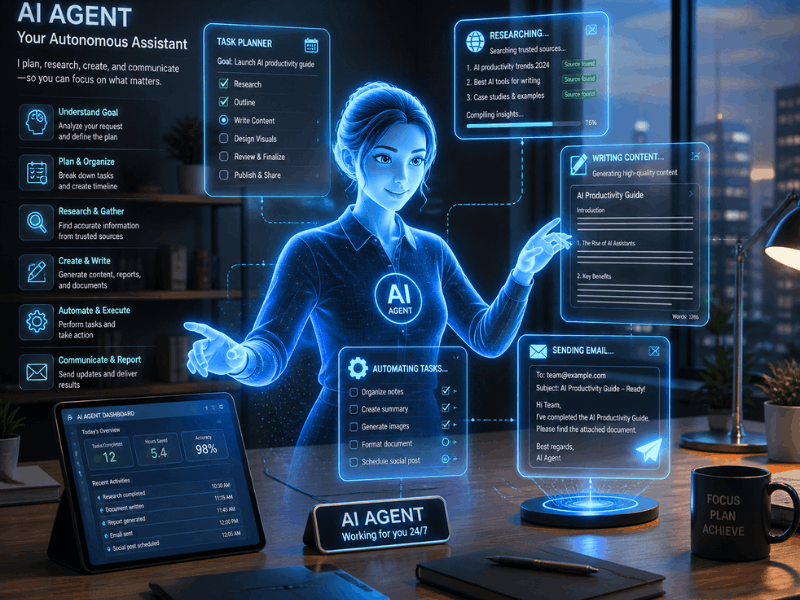 how to learn AI skills for beginners - agentic AI autonomous assistant in action.