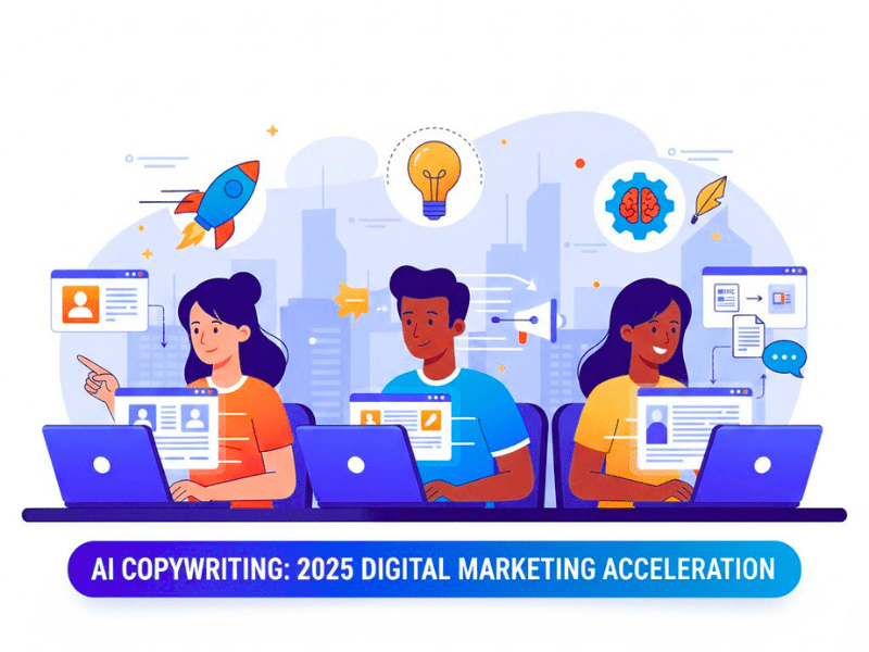 Small agency team using AI copywriting tools for efficient 2025 marketing, AI Copywriting Tool Comparison for Small Agencies.
