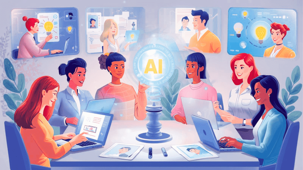 Free AI Basics for Non-Technical People learning without coding — modern illustration showing AI education and future-ready skills