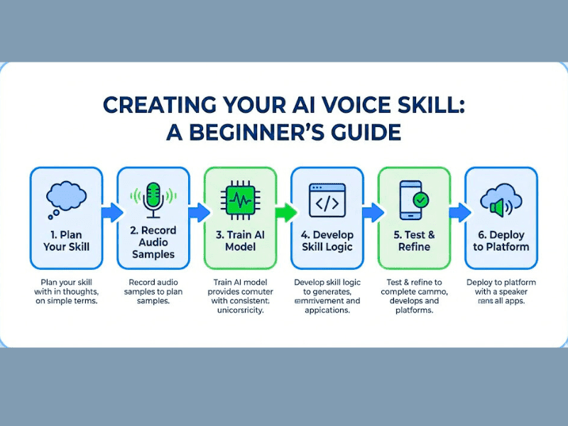 How to create my own voice AI skill: Step-by-step beginner's flowchart from planning to deployment.