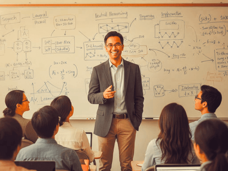 Andrew Ng pedagogy in DeepLearning AI courses: teaching machine learning to diverse students.