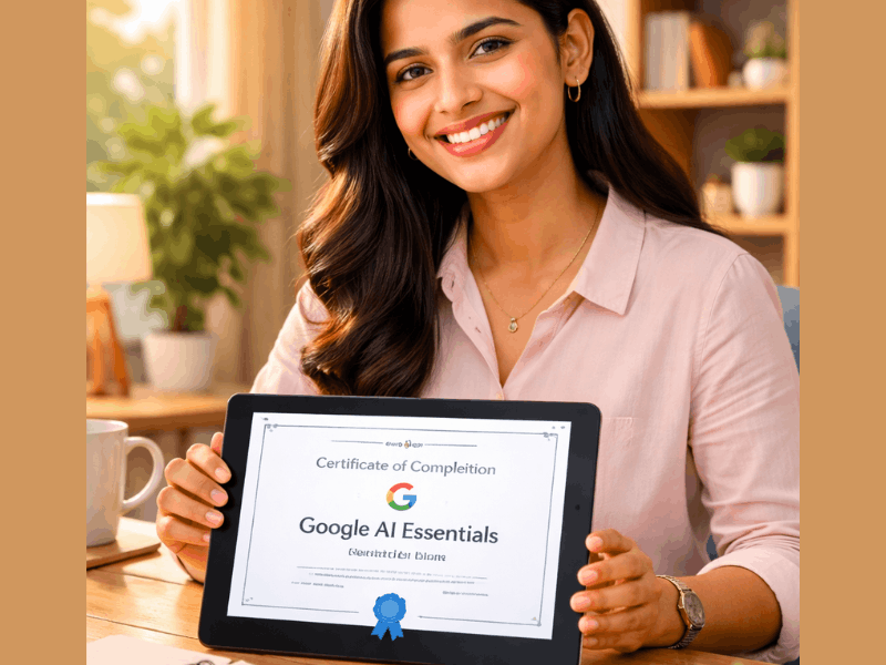 What is Google AI Certification - Completing Google AI Essentials course for beginners with certificate.