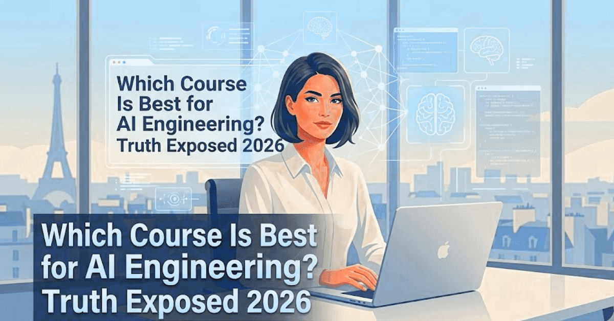 Which course is best for AI engineering in 2026 with a modern AI engineer and futuristic technology visuals.