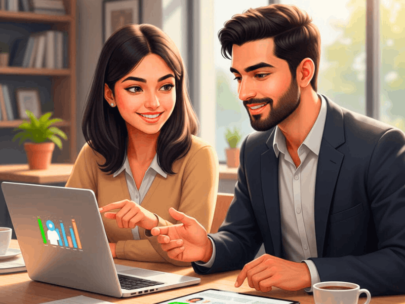 Interview Warm-Up AI Free Online: 7 Best AI Mock Interview Tools (2026) 5 Young Indian job seekers comparing Interview Warm-Up AI Free Online tools on laptop and tablet with charts.
