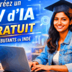 Featured image showing an Indian fresher creating a resume using a free AI resume builder with ATS optimization and modern professional design.