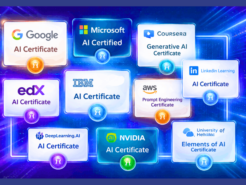 10 No-cost generative AI mastery certificates 2026 from Google Microsoft IBM AWS Coursera and more.