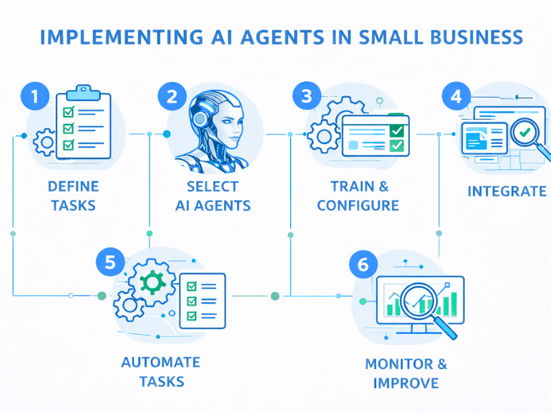 Agentic AI Frameworks for Small Business (2026) – step-by-step guide to implementing AI agents in small business.