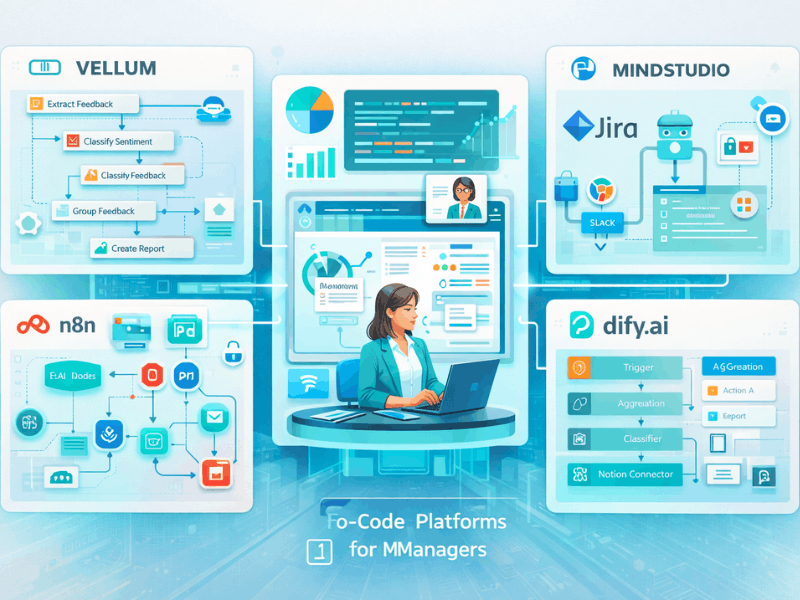 Agentic AI for Product Managers (No-Code Guide) – Best no-code platforms 2026: Vellum, MindStudio, n8n, Dify.ai workflows.