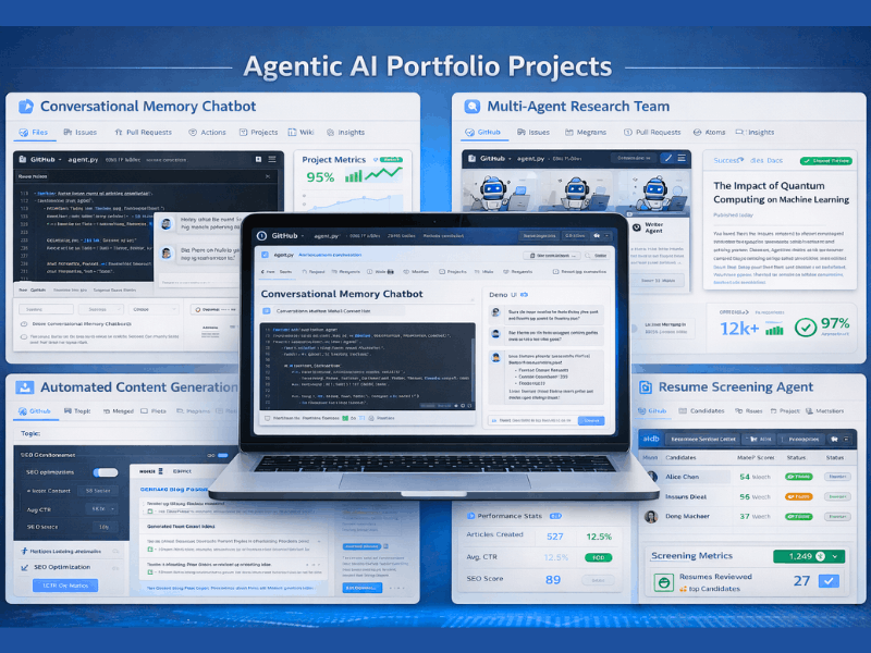 Can I get an Agentic AI developer job by only taking free courses? Agentic AI Portfolio Projects - Conversational Chatbot, Multi-Agent Team, Content Generation & Resume Screening Agent.