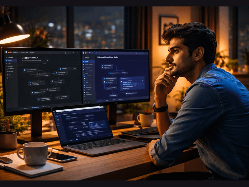 Google vs Microsoft Free Agentic AI course 2026 - choosing between Vertex AI and Copilot Studio.