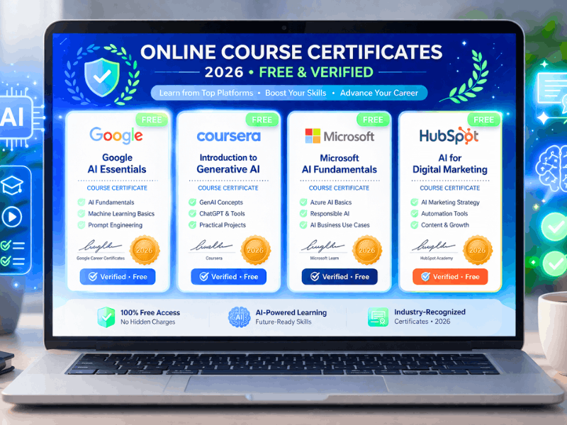 AI for Small Business Owners free online course with free certificates from Google Coursera Microsoft HubSpot 2026.