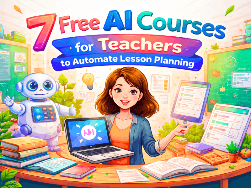 Free AI courses for teachers to automate lesson planning with smart AI tools, digital classroom, and modern teaching workflow in 2026.