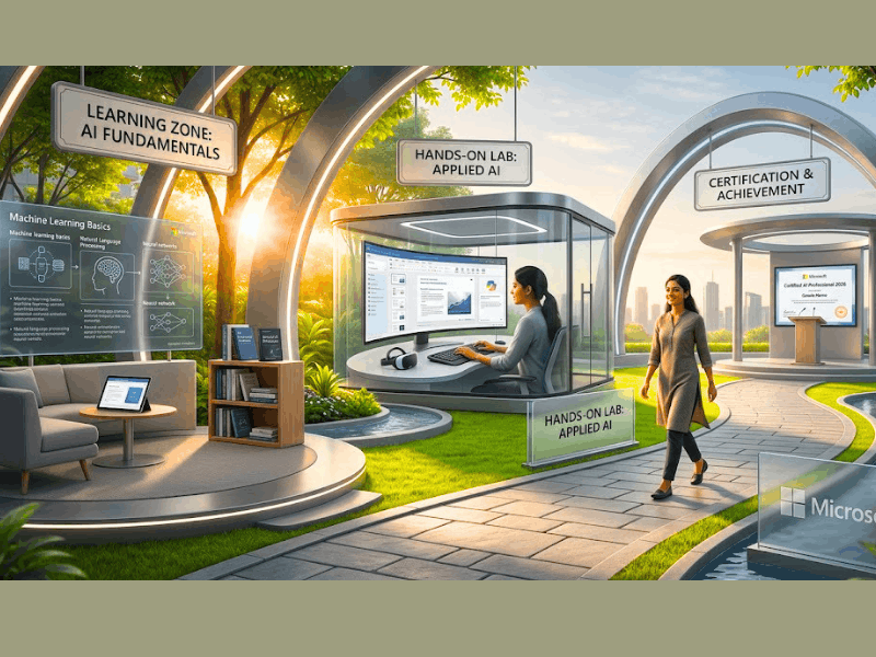 Google AI Essentials vs Microsoft AI Adventurer: Which Is Better for Beginners in 2026? 4 Google AI Essentials vs Microsoft AI Adventurer – structured syllabus and learning journey with Microsoft Copilot.