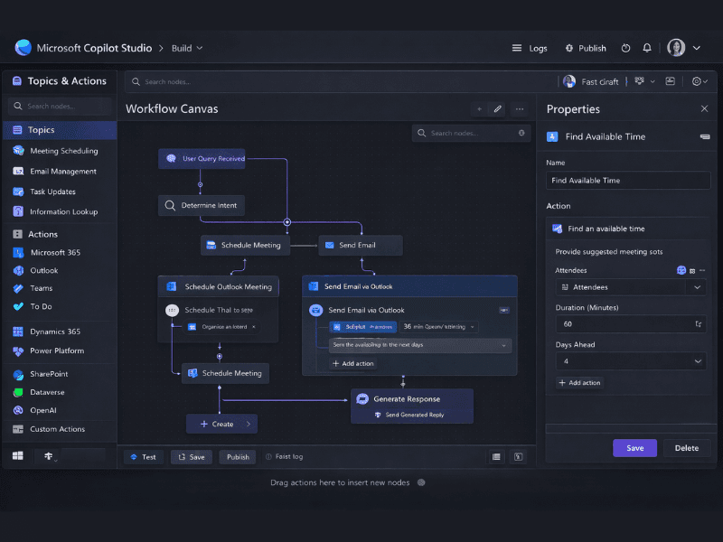 Google vs Microsoft Free Agentic AI course 2026 - Microsoft Copilot Studio low-code workflow.