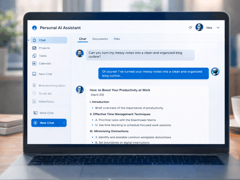 How to build my first AI agent for free without coding - personal AI assistant turning messy notes into blog outline.