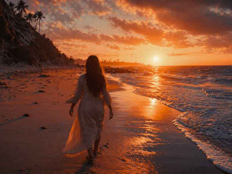 Free Certification for Video AI Prompting, cinematic sunset beach scene generated with Pika Labs, realistic storytelling video output.