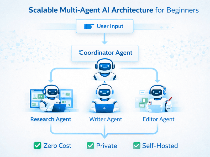 How to create a multi-agent system using free open-source tools - scalable multi-agent AI architecture for beginners.