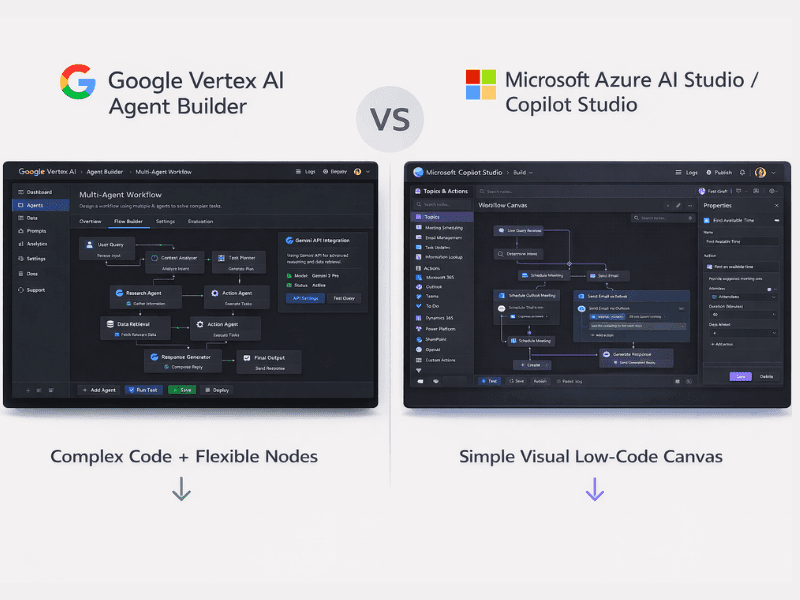 Google vs Microsoft Free Agentic AI course 2026 - Vertex AI Agent Builder vs Azure AI Studio comparison.