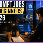 Beginner working on AI prompt engineering jobs remotely in 2026 using ChatGPT tools.